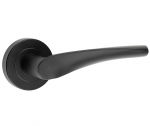 Smooth As Silk Nero Stainless Steel Door Handles on Round Rose (JMB501)